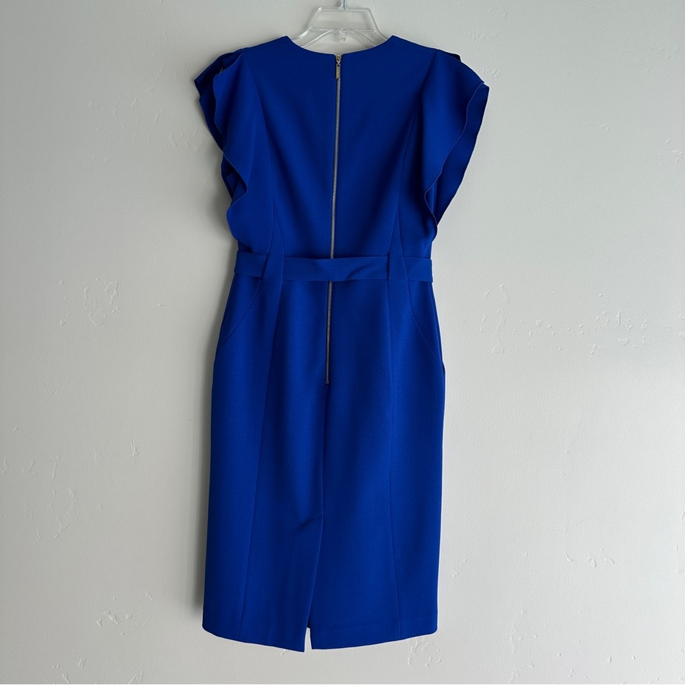 Eliza J Ruffled Sleeveless Midi Dress Size 8 - Picture 5 of 16